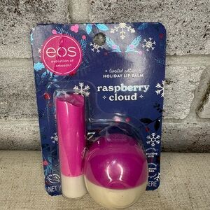 NEW! Sealed EOS Limited Edition Holiday Lip Balm, Raspberry Cloud 2 Pack